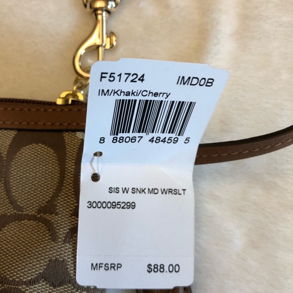 COACH SIG.CANVAS SNAKESKIN MEDIUM WRISTLET F51724 - Picture 7 of 7